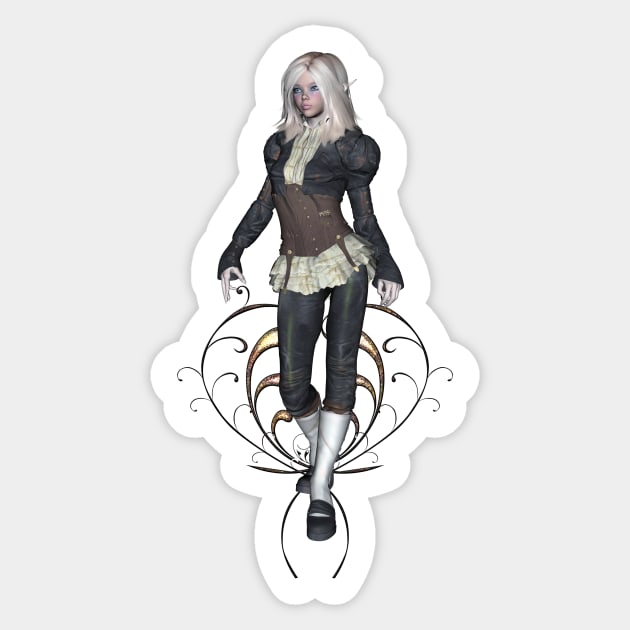 Wonderful steampunk girl Sticker by Nicky2342